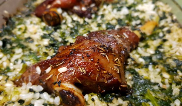 Агнешки джолан с ориз и спанак