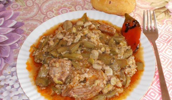 Агнешко с черен боб и ориз