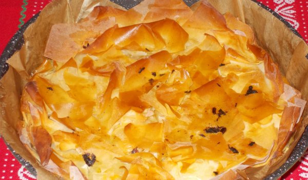 Баница с лапад, сирене и ориз