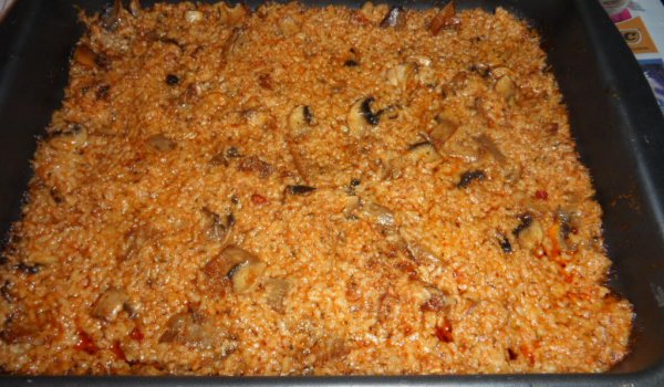 Бърз ориз с гъби