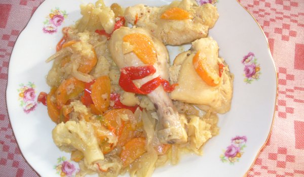 Диетично зеленчуково пиле в тиган