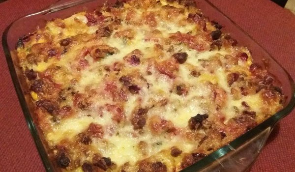 Дитали с кайма и печени чушки