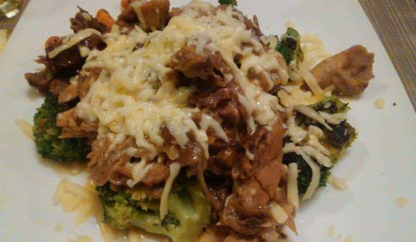 Джолан на фурна със зеленчуци и кашкавал