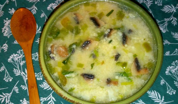 Гъбена супа с просо и застройка
