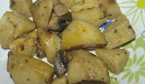 Гъби и картофи в плик