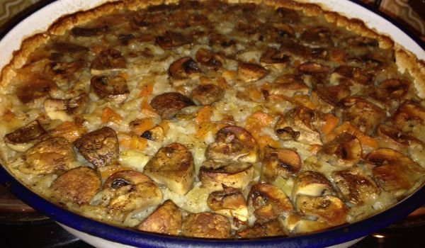 Гъби с ориз и моркови на фурна