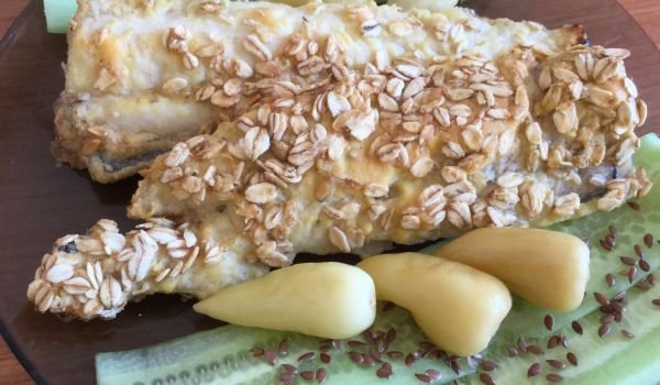 Хрупкав хек с панировка от овесени ядки
