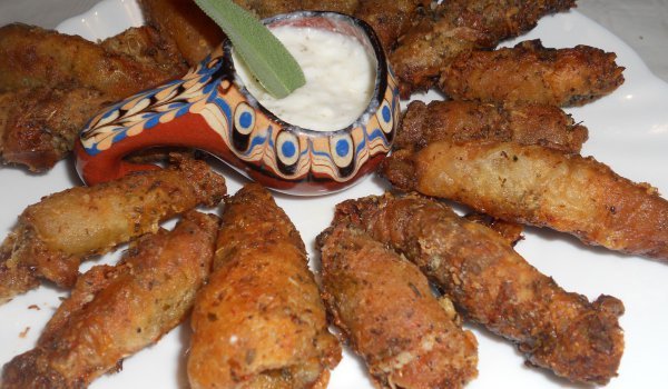 Хрупкави пилешки кожички на фурна