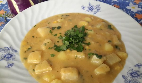 Яхния от царевица, алабаш и картофи