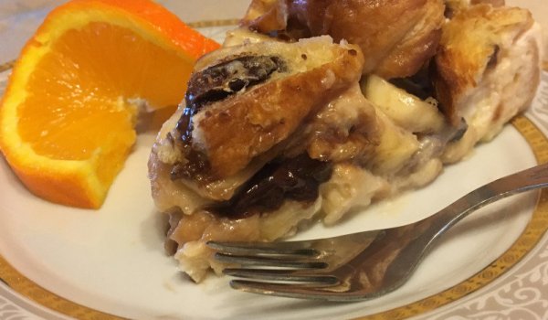 Яйчен Сладкиш с Кроасани и Банани