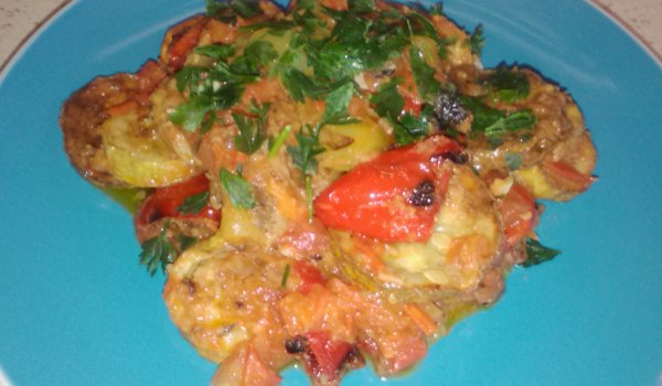 Ястие от тиквички и чушки