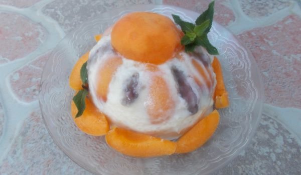 Желирано мляко с ориз и кайсии
