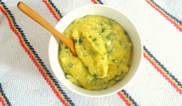 Качамак с извара и спанак