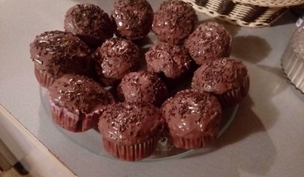 Какаови кексчета с шоколадова глазура