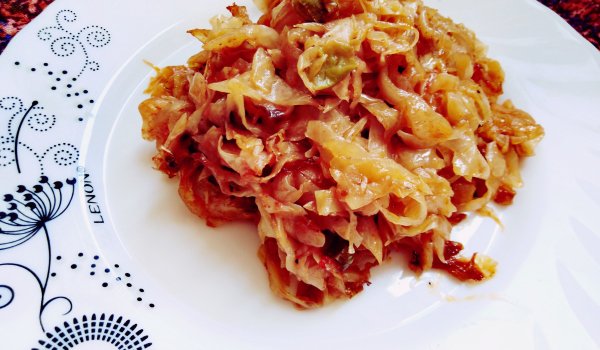 Капуска (постно зеле на фурна по турски)