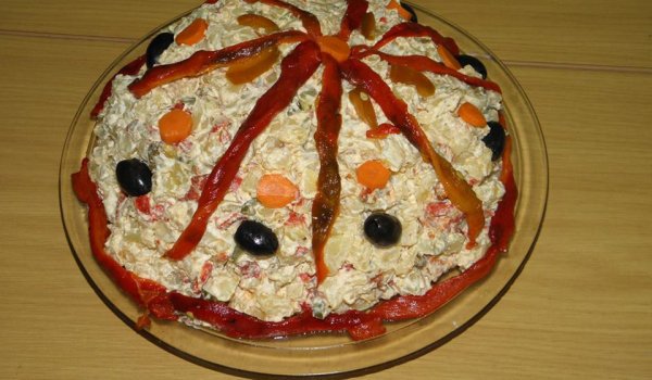 Картофена салата с печени чушки
