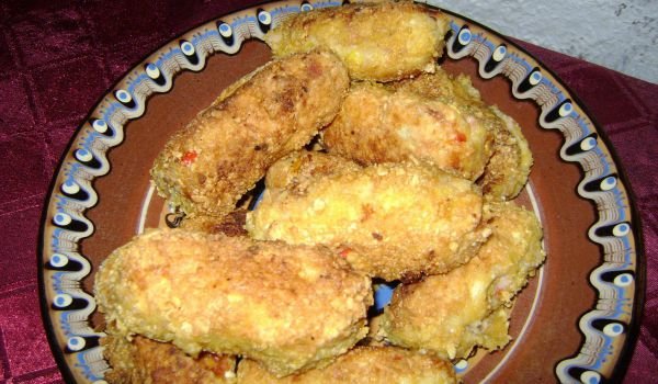 Картофени крокети с шунка и чушка