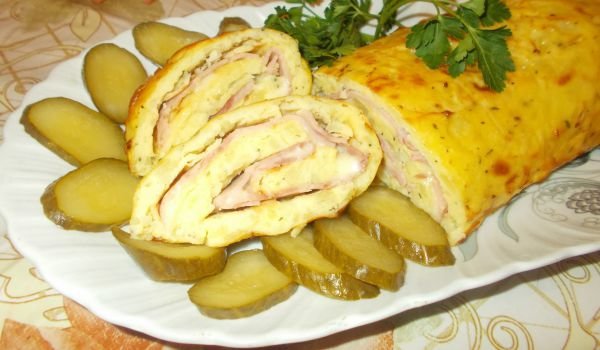 Картофено руло с моцарела и шунка