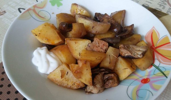 Картофи с гъби Шийтаке