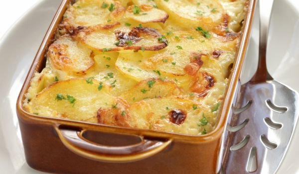 Картофи с шунка и кашкавал