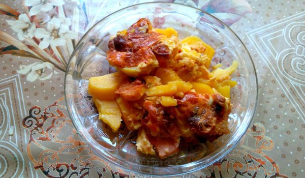 Картофи с шунка