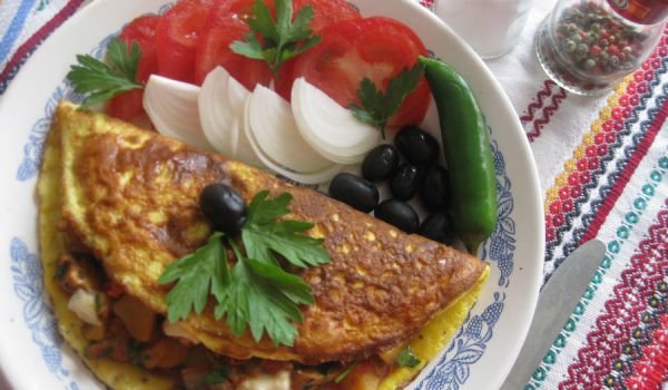 Каварма в омлет