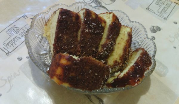 Кекс с кокосови стърготини, какао и лимон