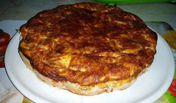 Киш с бекон, спанак и сирене