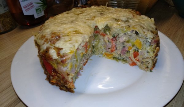 Киш с пушен бекон без тесто