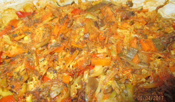 Китайски зеленчуци с булгур и киноа