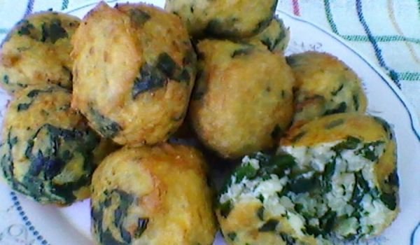 Кюфтенца с кускус, извара и спанак