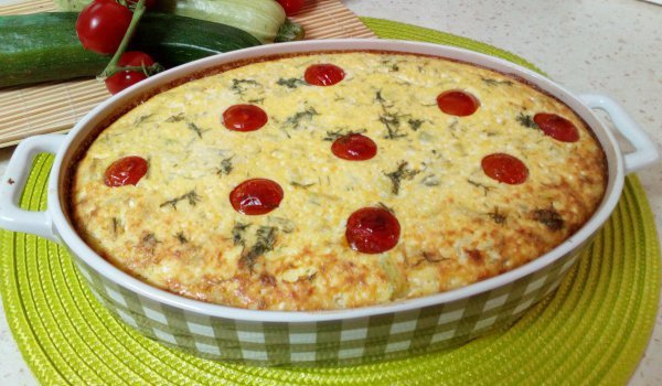 Клафути с тиквички, каперси и чери домати