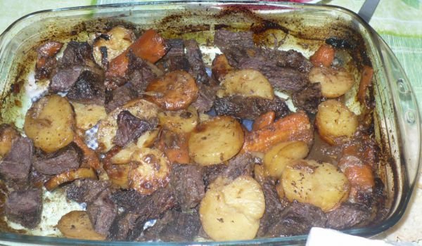 Конско месо със зеленчуци в йена