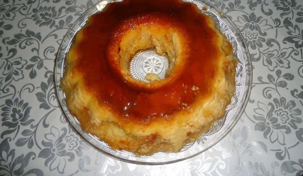 Крем карамел с мини кроасанчета