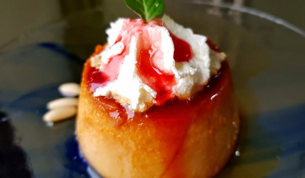 Крем карамел с турон (Flan de Turrón)