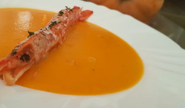 Кремсупа от тиква и скариди