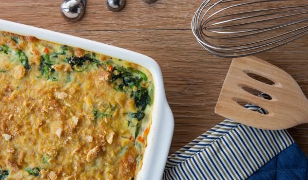 Кугел със спанак, тиквички и пресен лук