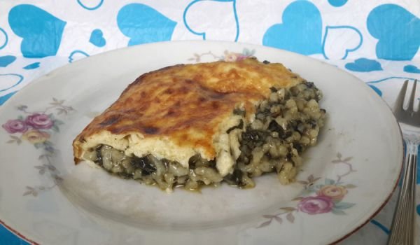 Лапад (спанак) с ориз и заливка