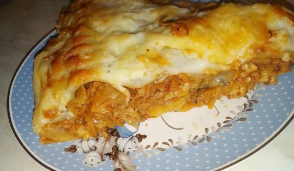 Лазаня с крема сирене и много зеленчуци