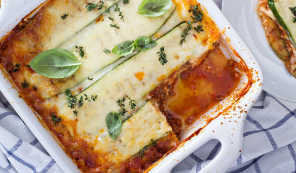 Лазаня с тиквички и кайма