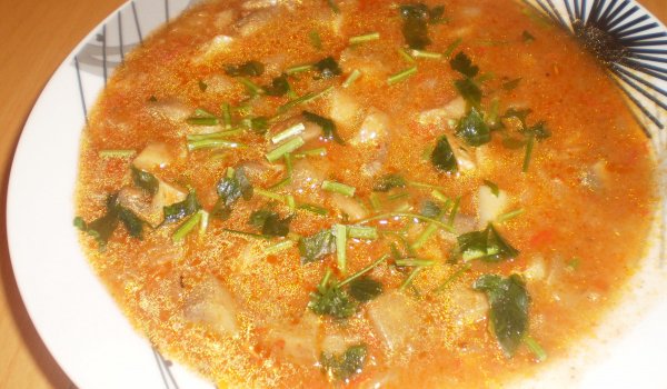 Леко пикантна и много вкусна гъбена яхния