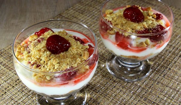Лесен чийзкейк в чашки