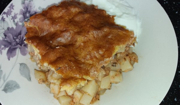 Лесна мусака с пресни картофи