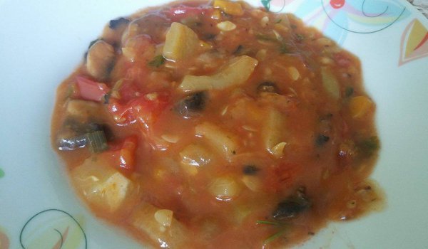 Лятно ястие с тиквички и гъби