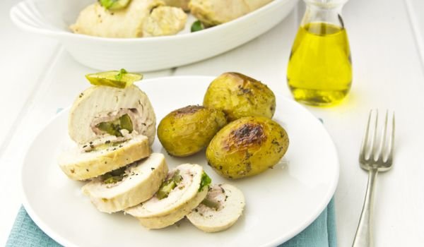 Лимонови пилешки гърди с маслини