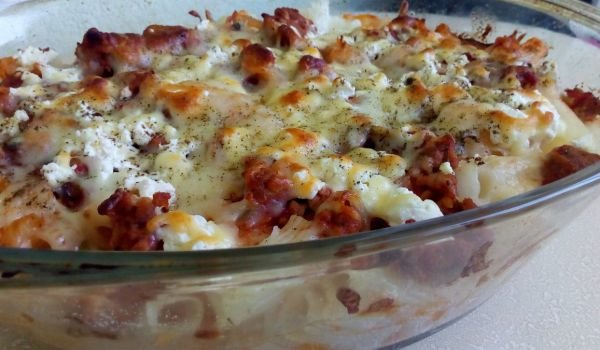 Макарони на фурна с кайма и доматено пюре