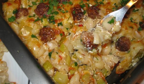 Макарони с кюфтенца на фурна