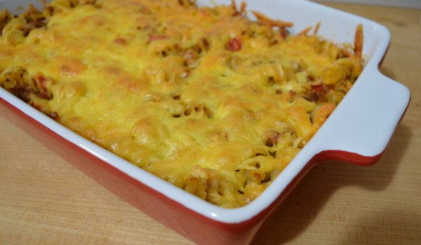 Макарони с телешка кайма на фурна