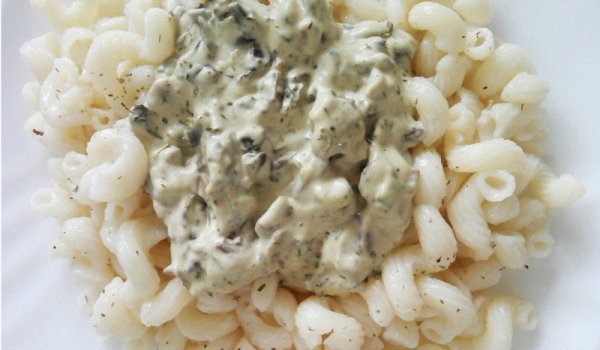 Макарони със гъбено-майонезен сос