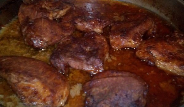 Мариновани свински пържоли с къри